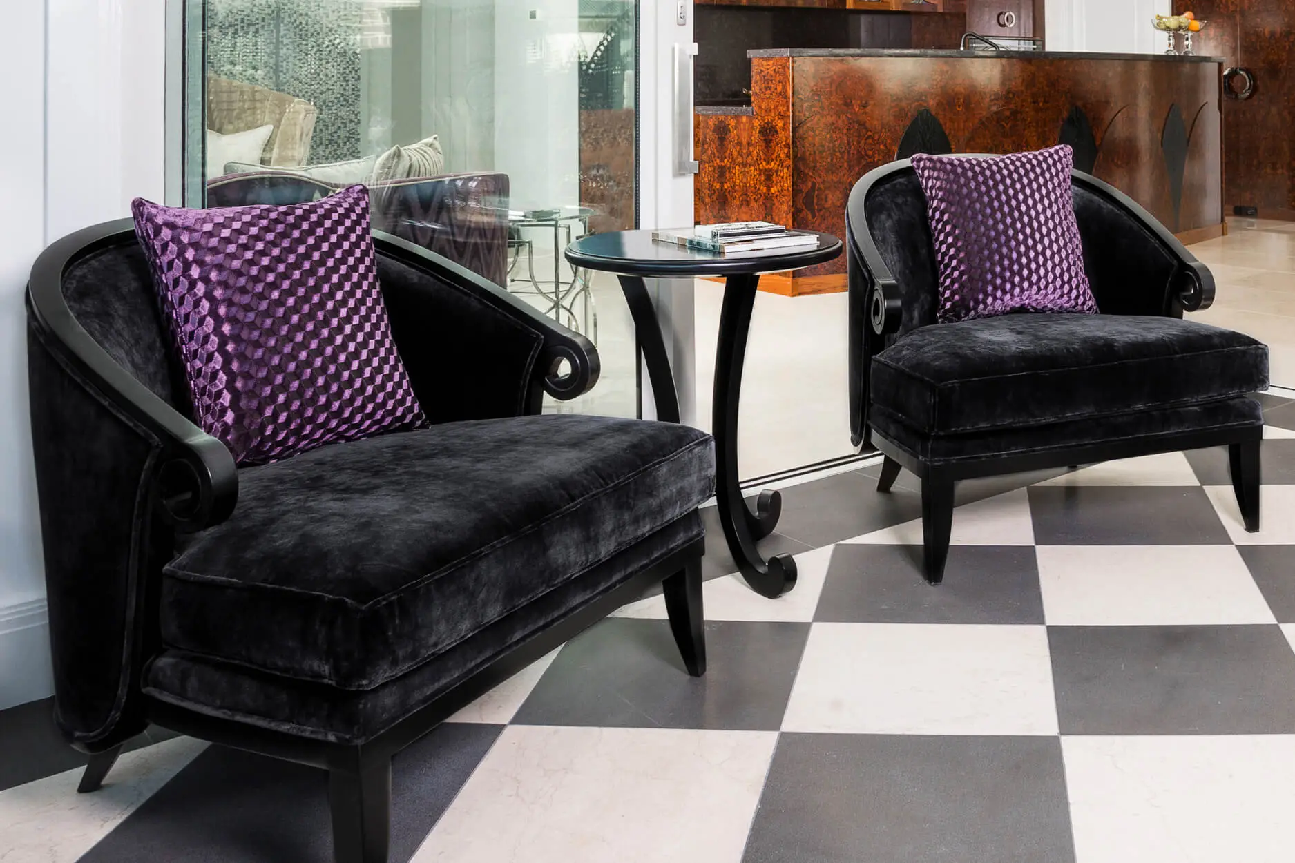 Modern Polished Frame Tub Chair