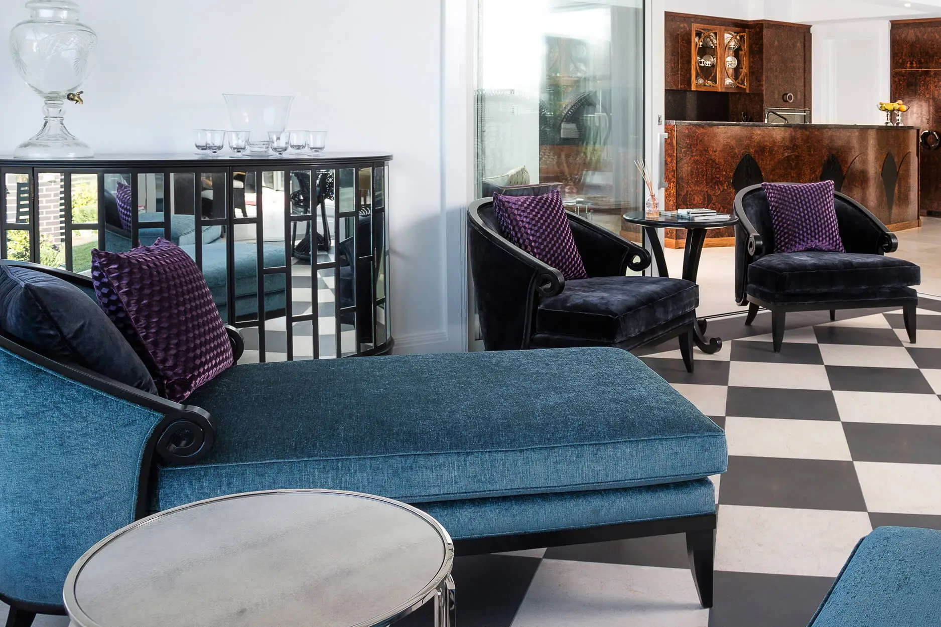 Modern Polished Frame Tub Chair
