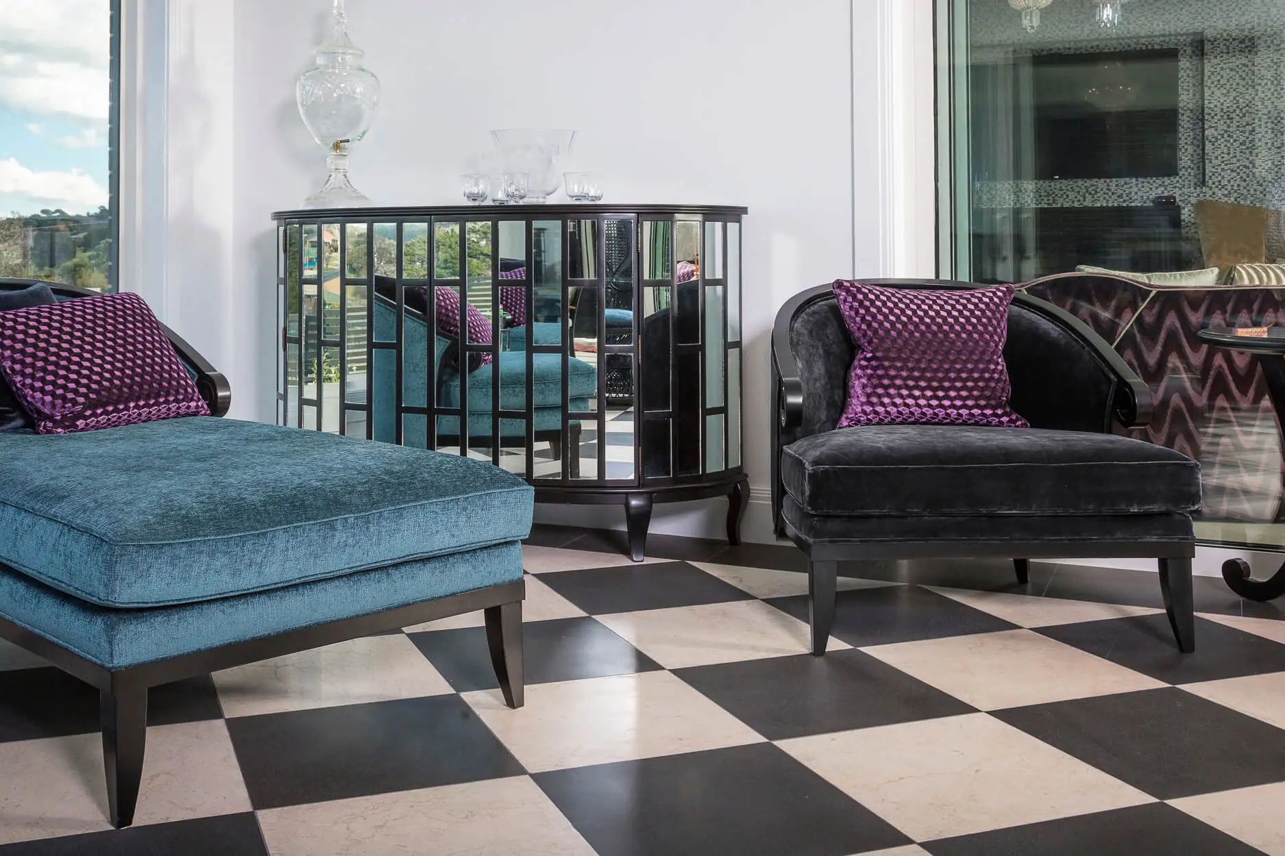 Modern Polished Frame Tub Chair