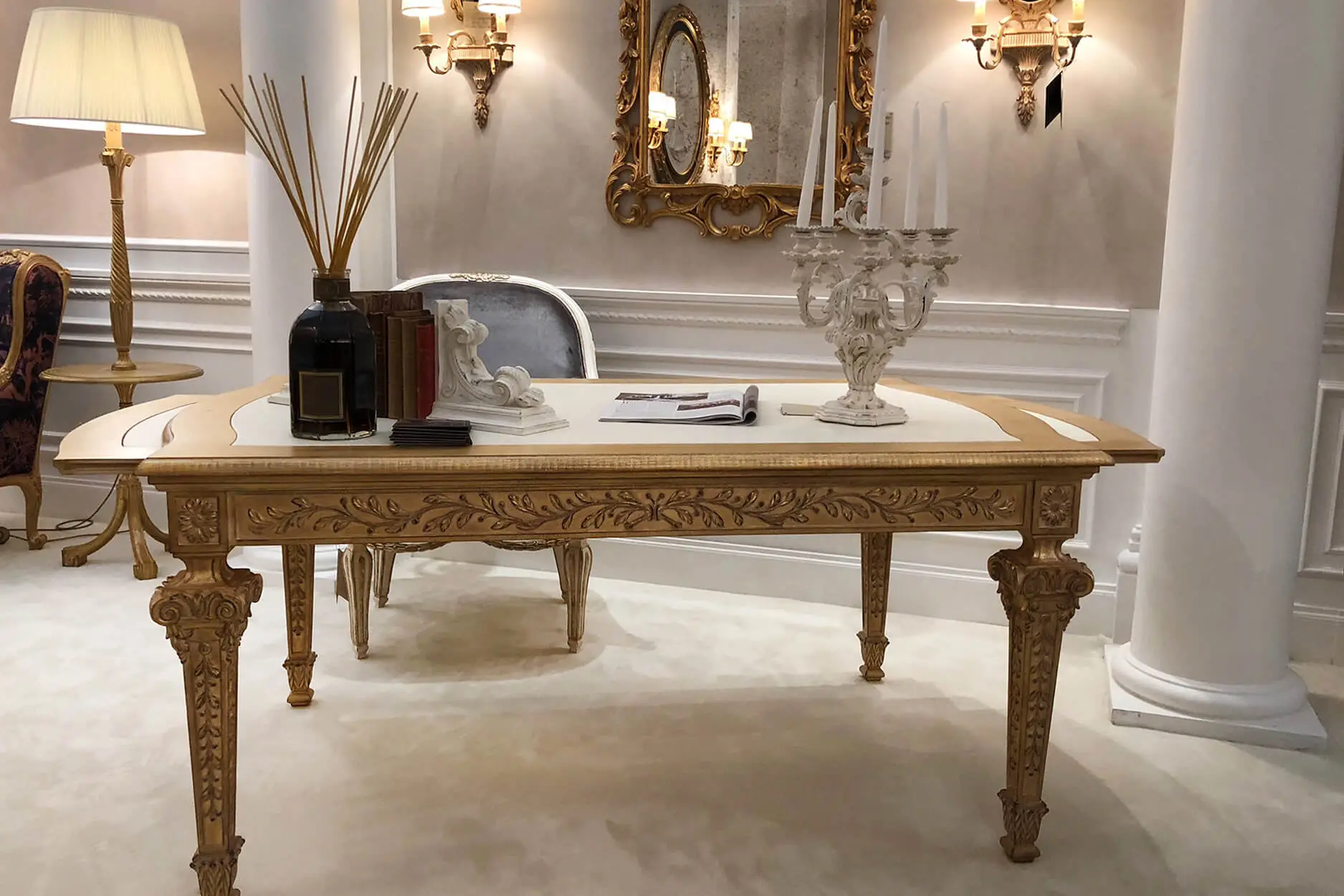 French Style Extension Desk, by luxury interior designer, Mark Alexander