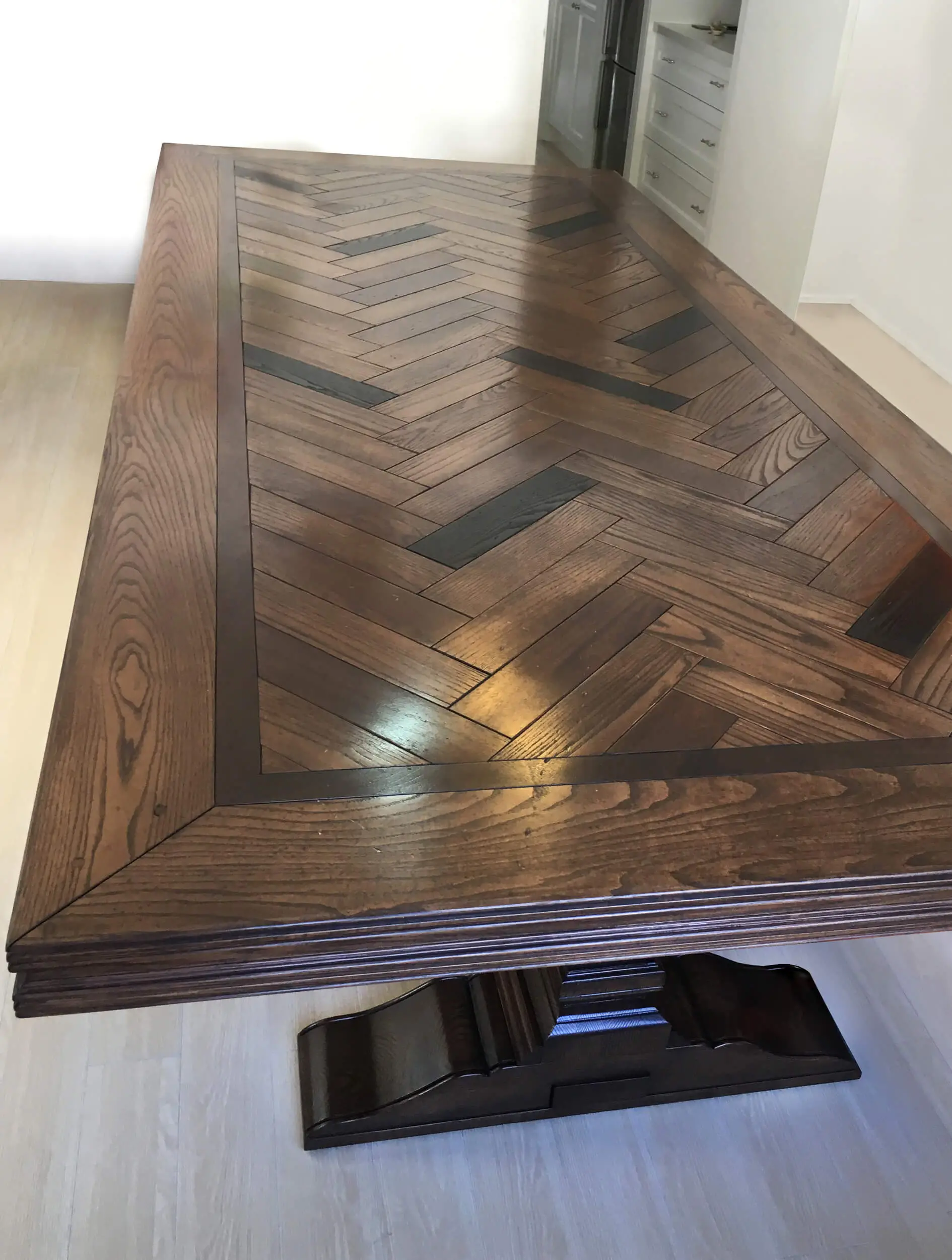Herringbone Parquetry Dining Table