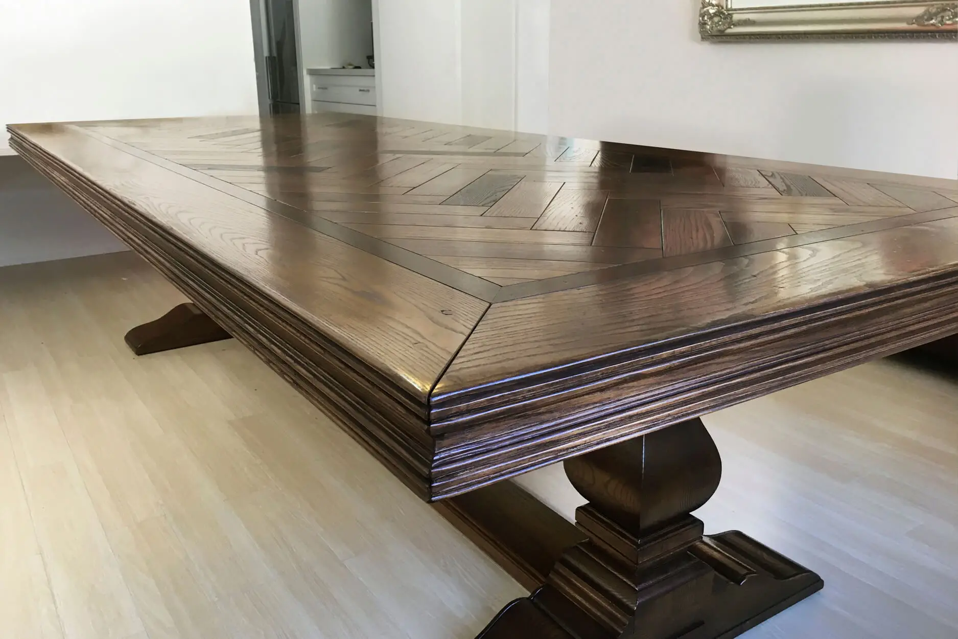 Herringbone Parquetry Dining Table