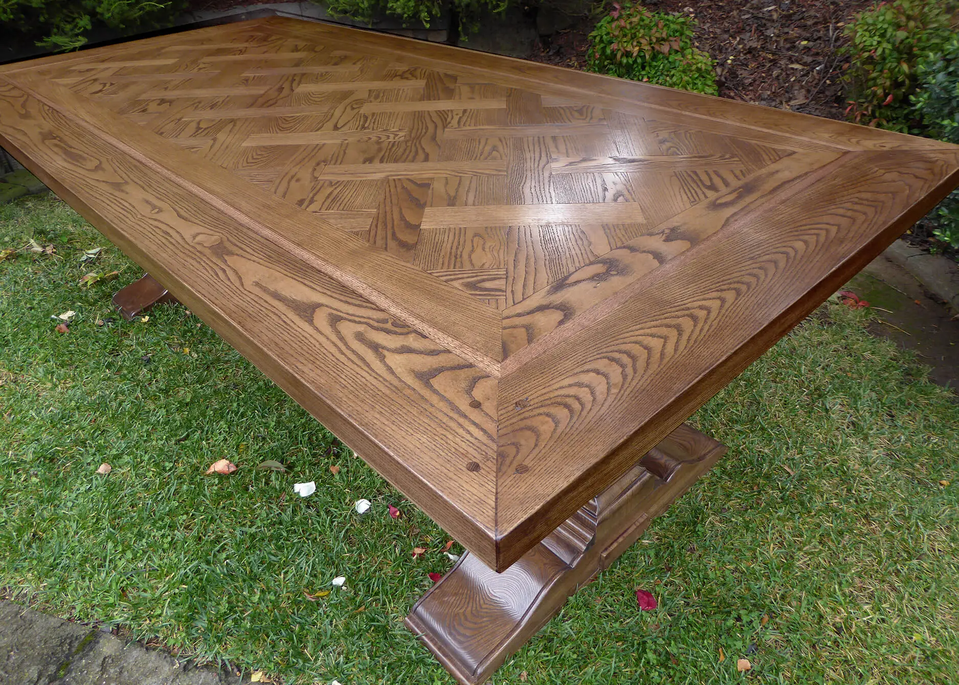 Single Pedestal Parquetry Dining Table