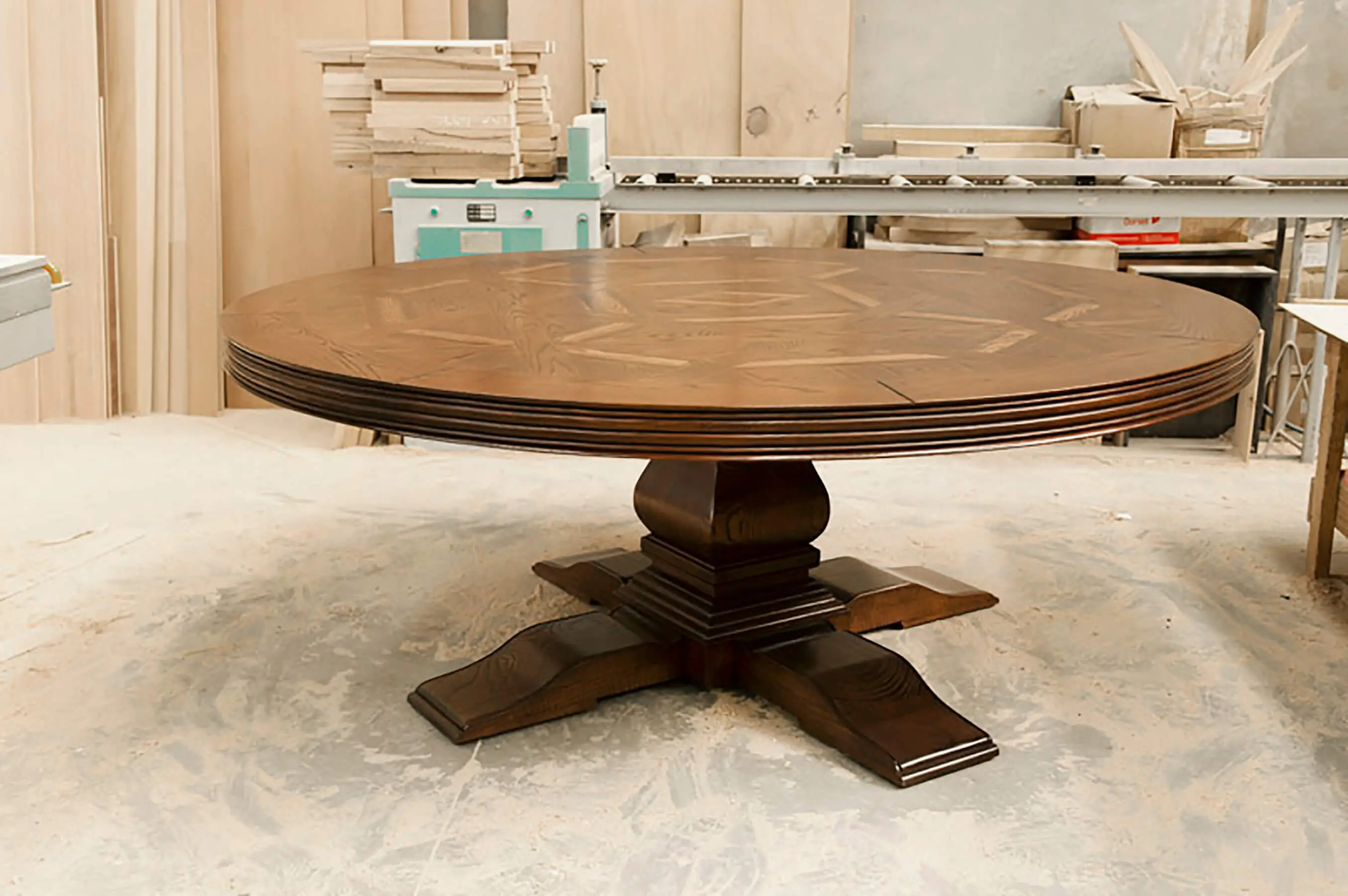 Parquetry Round Dining Table