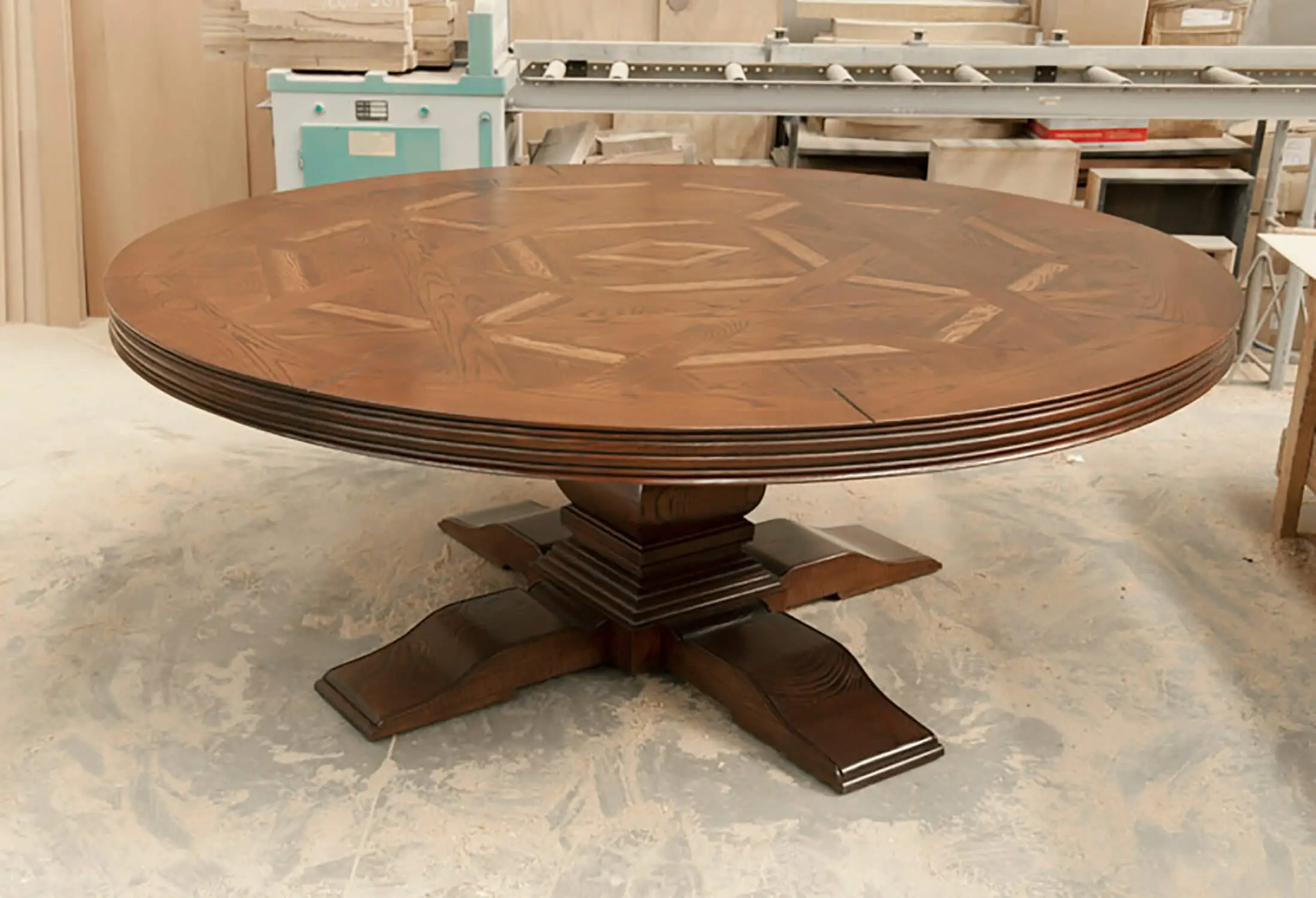 Parquetry Round Dining Table
