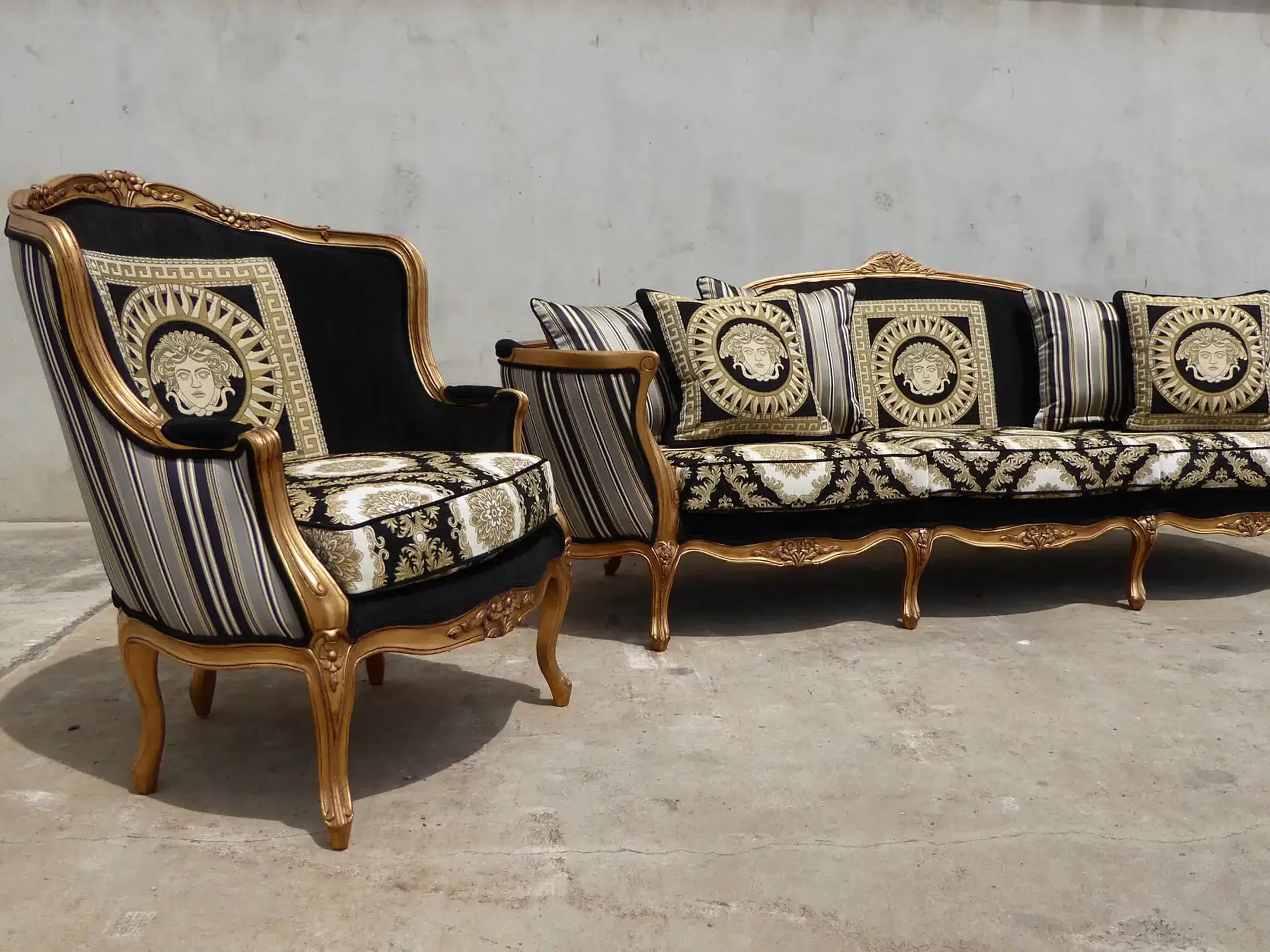 Black & Gold Medusa Chairs by Luxury Interior Designer, Furniture Designer and Manufacturer, Mark Alexander