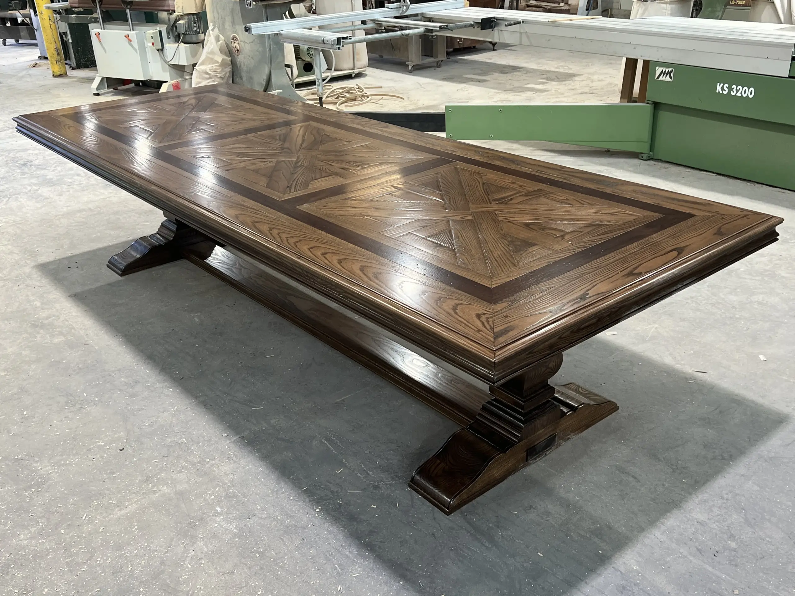 Custom Parquetry Table Contrast Inlay