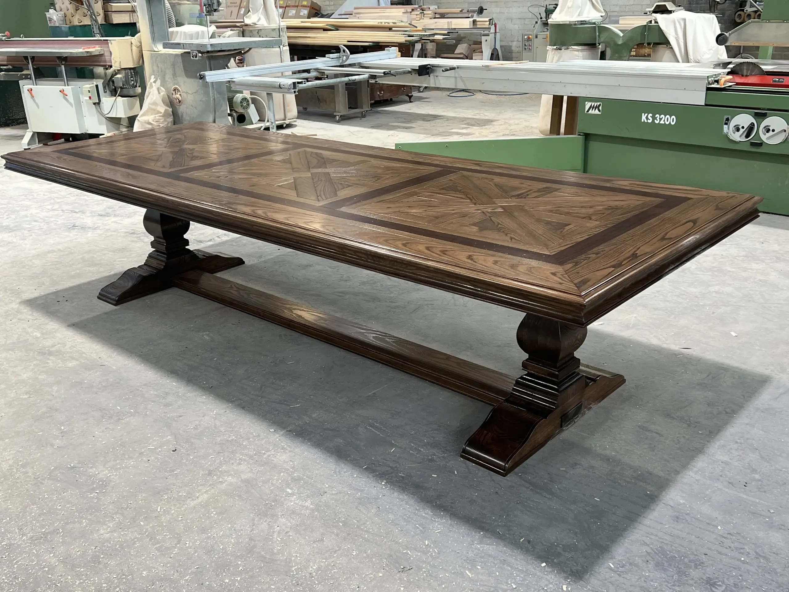 Custom Parquetry Table Contrast Inlay