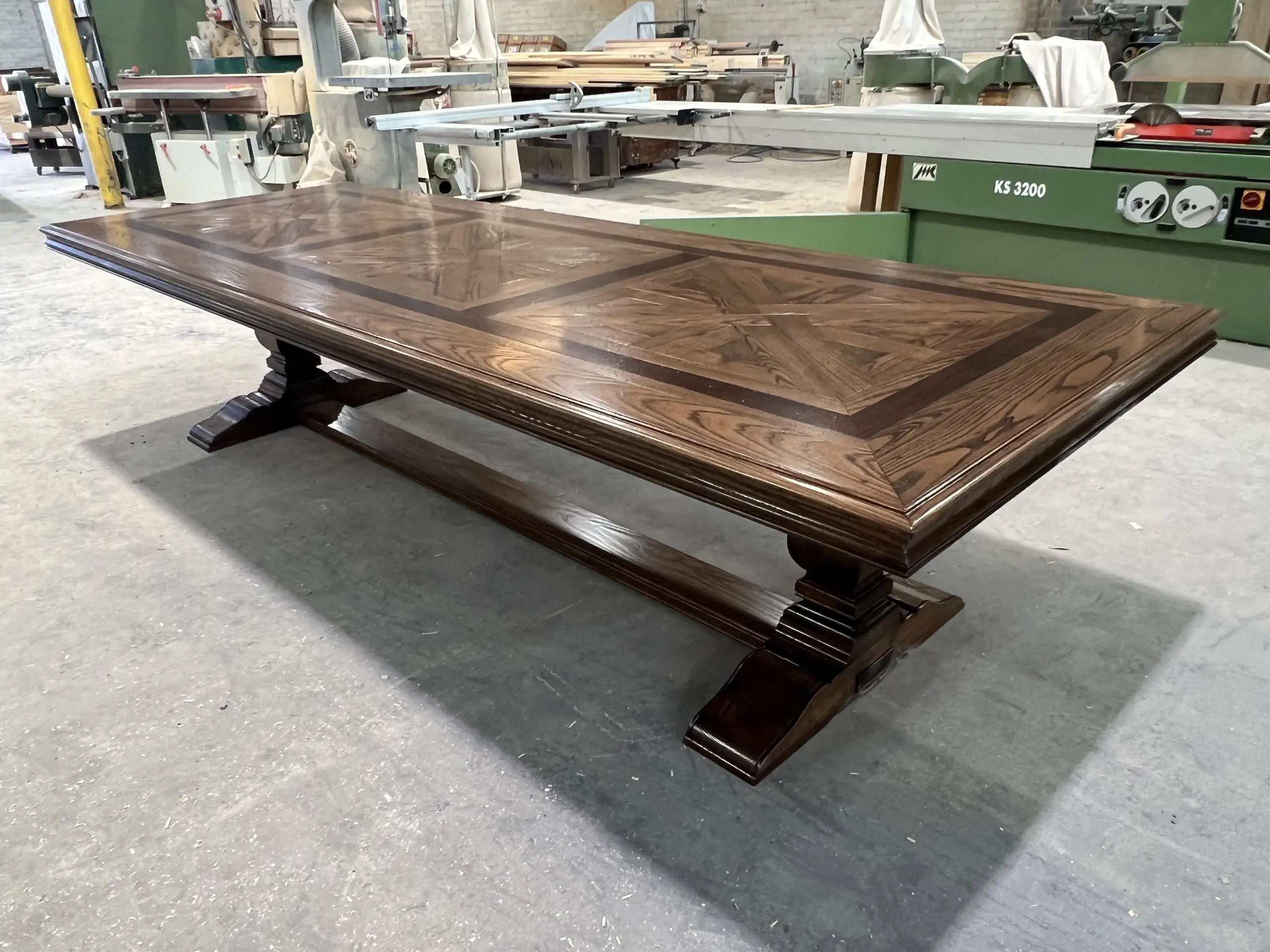 Custom Parquetry Table Contrast Inlay