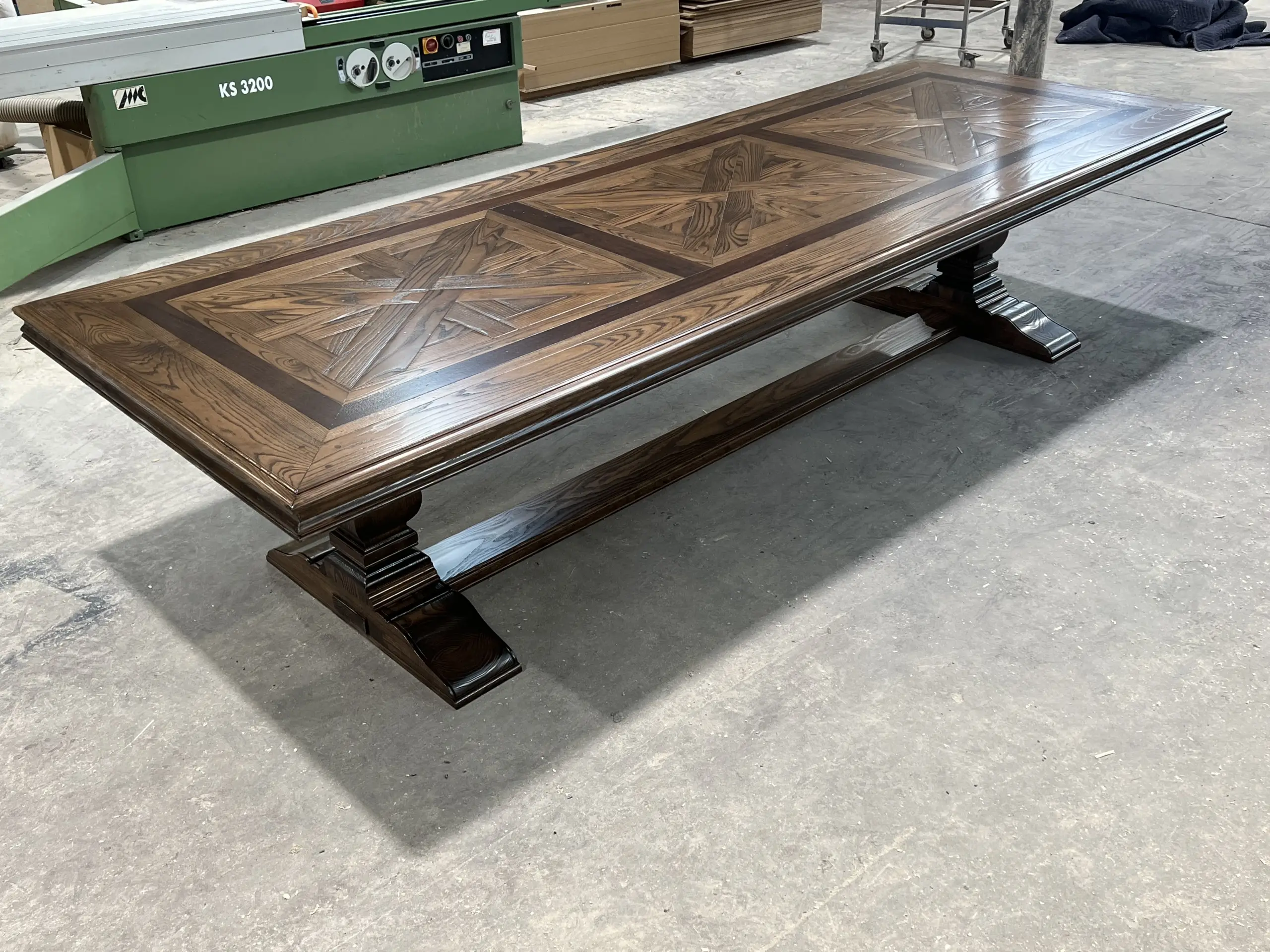Custom Parquetry Table Contrast Inlay
