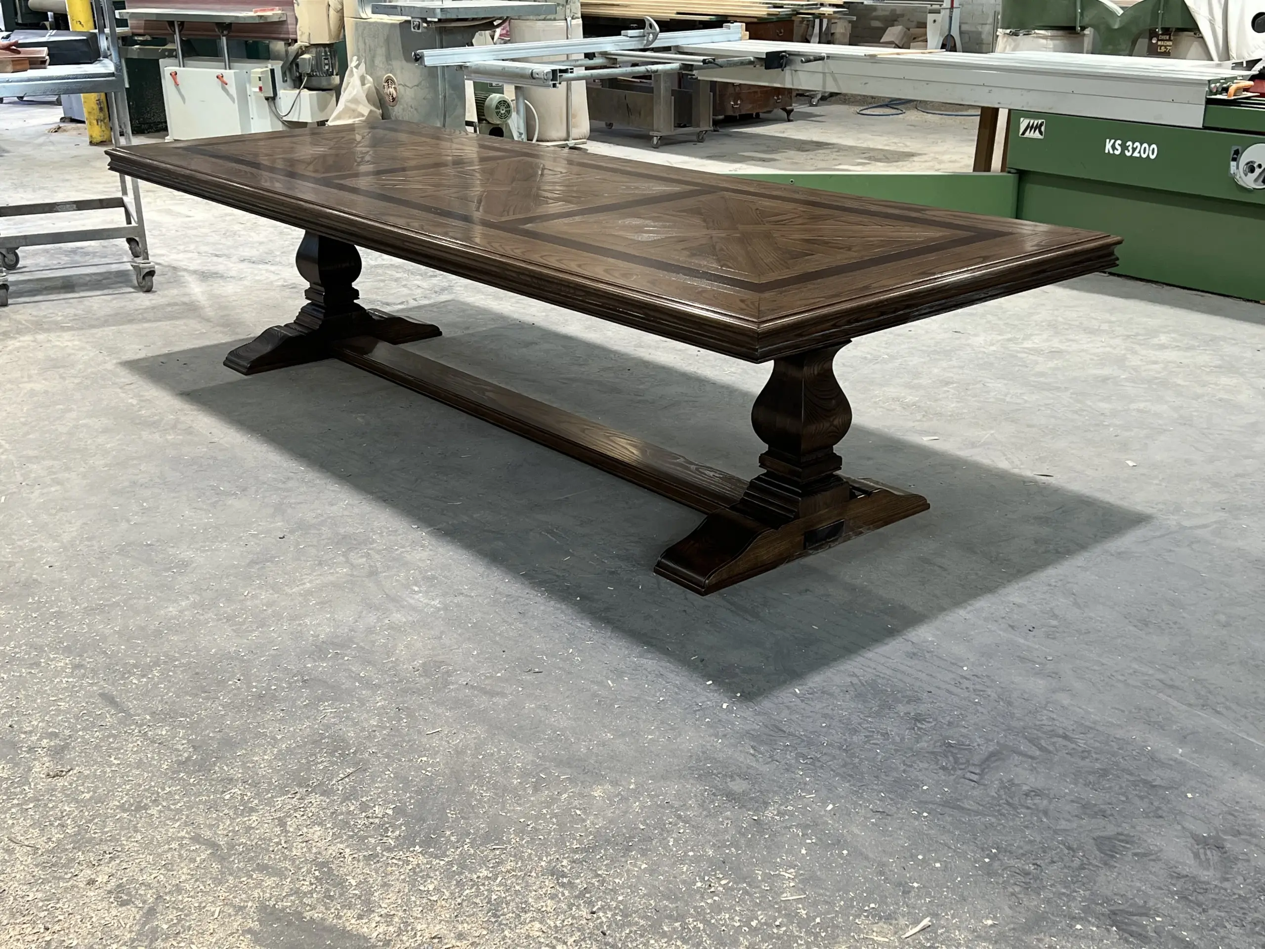 Custom Parquetry Table Contrast Inlay