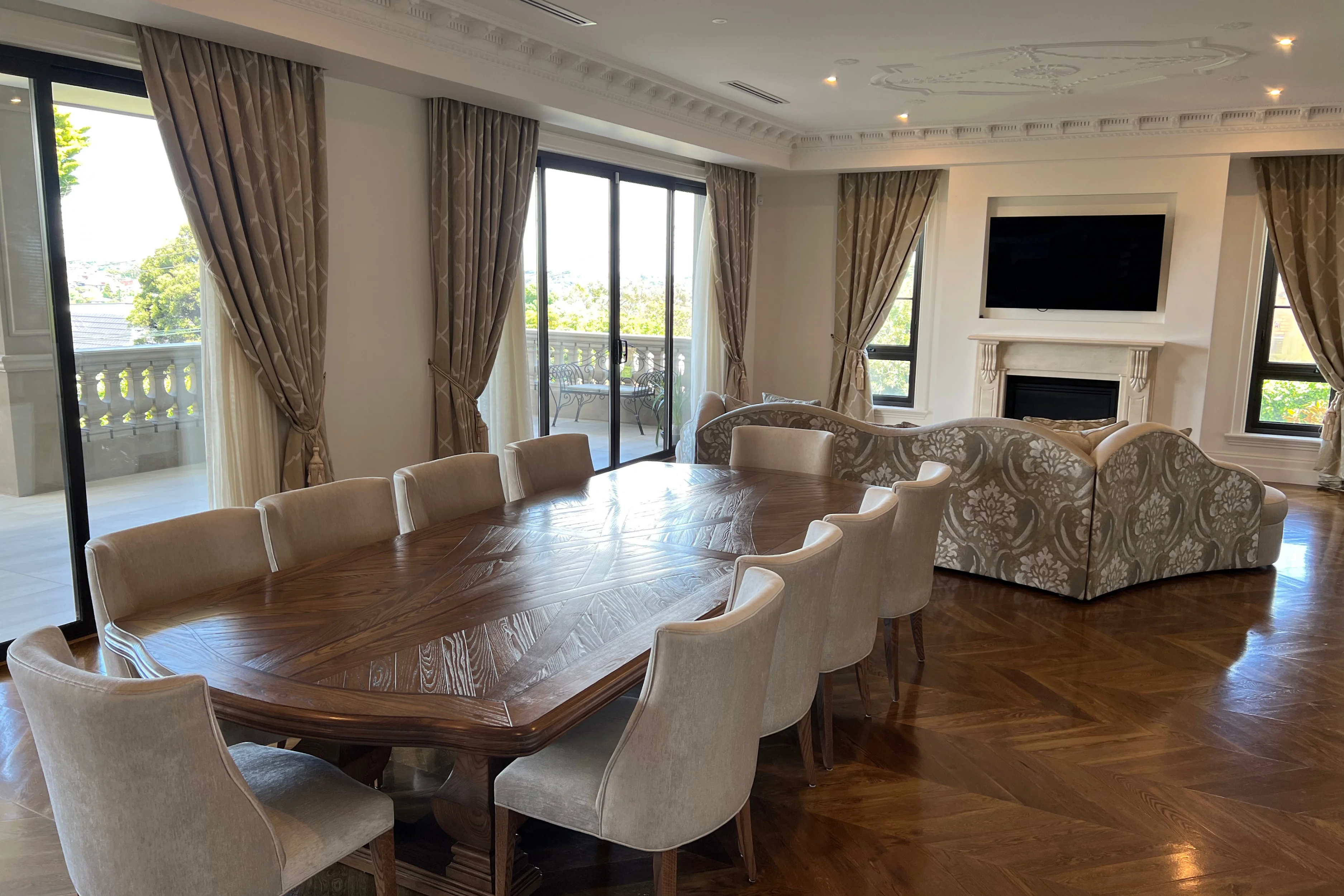 French Parquetry Dining Table