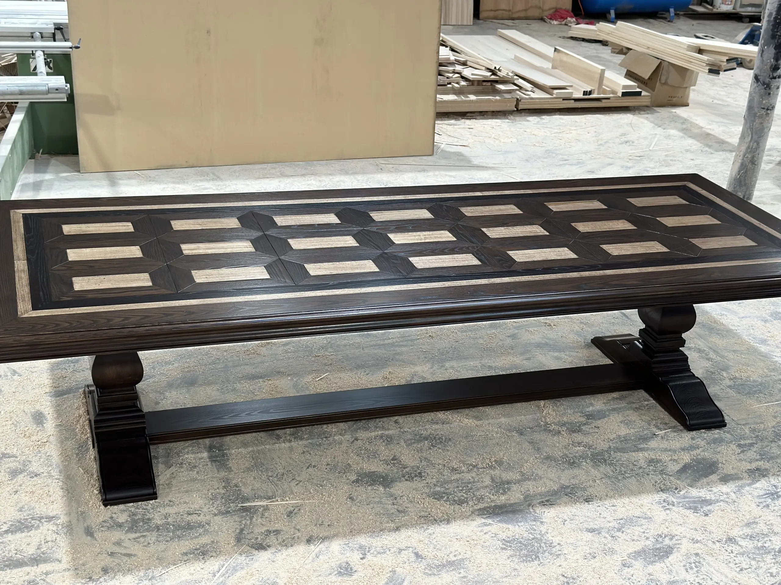 Custom Inlay Parquetry Dining Table