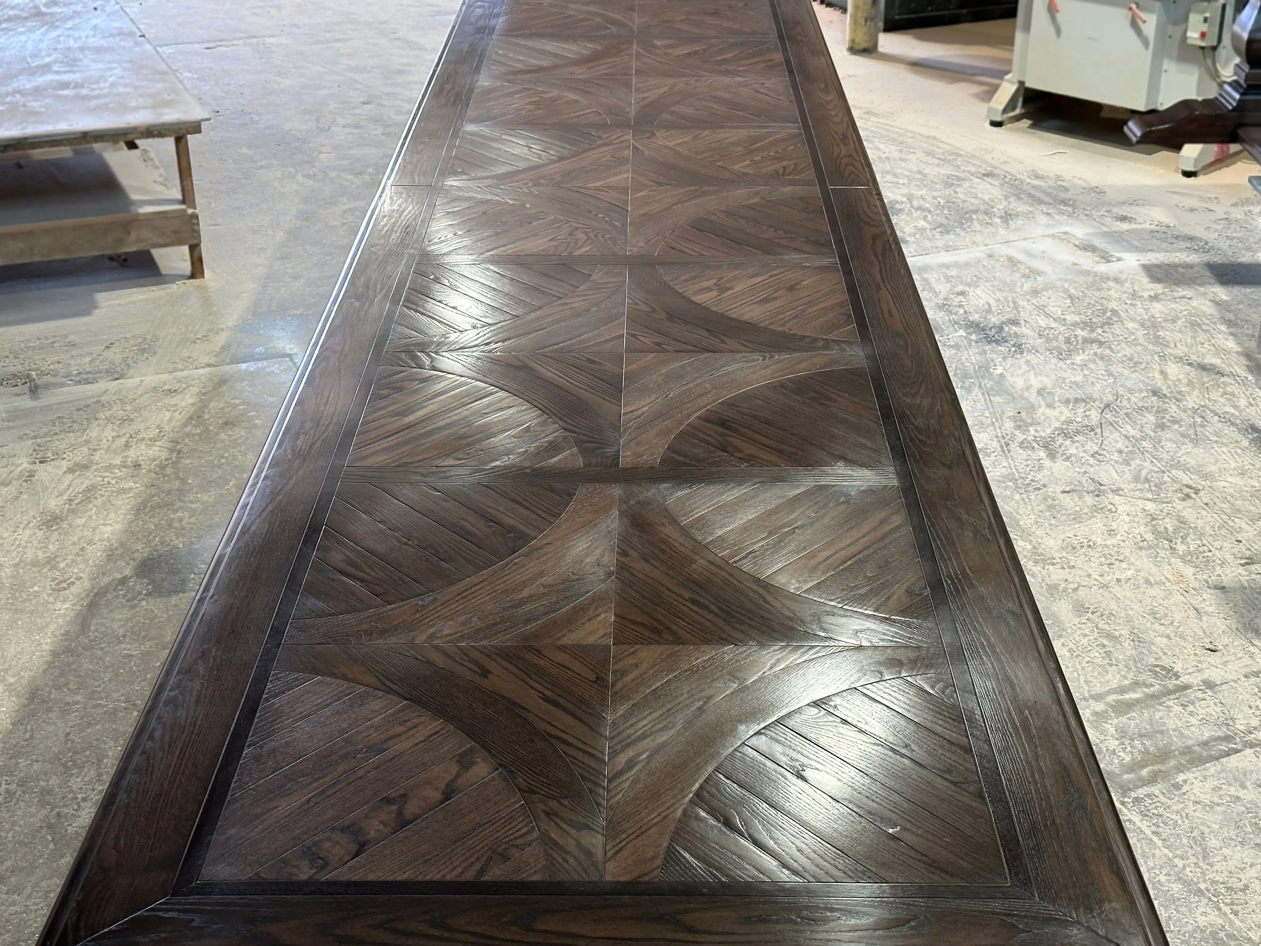 Grand Solid Oak Parquetry Extension Table
