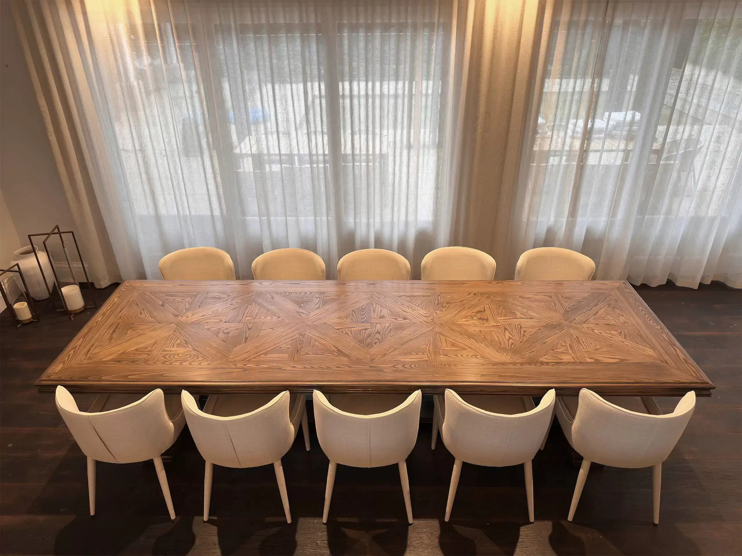 Bespoke Contemporary Parquetry Dining Table by Luxury Interior Designer, Furniture Designer and Manufacturer, Mark Alexander