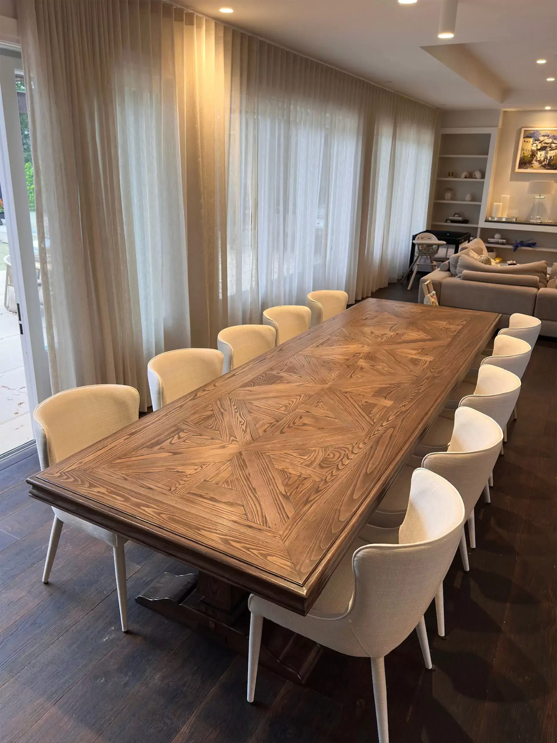 Bespoke Contemporary Parquetry Dining Table by Luxury Interior Designer, Furniture Designer and Manufacturer, Mark Alexander
