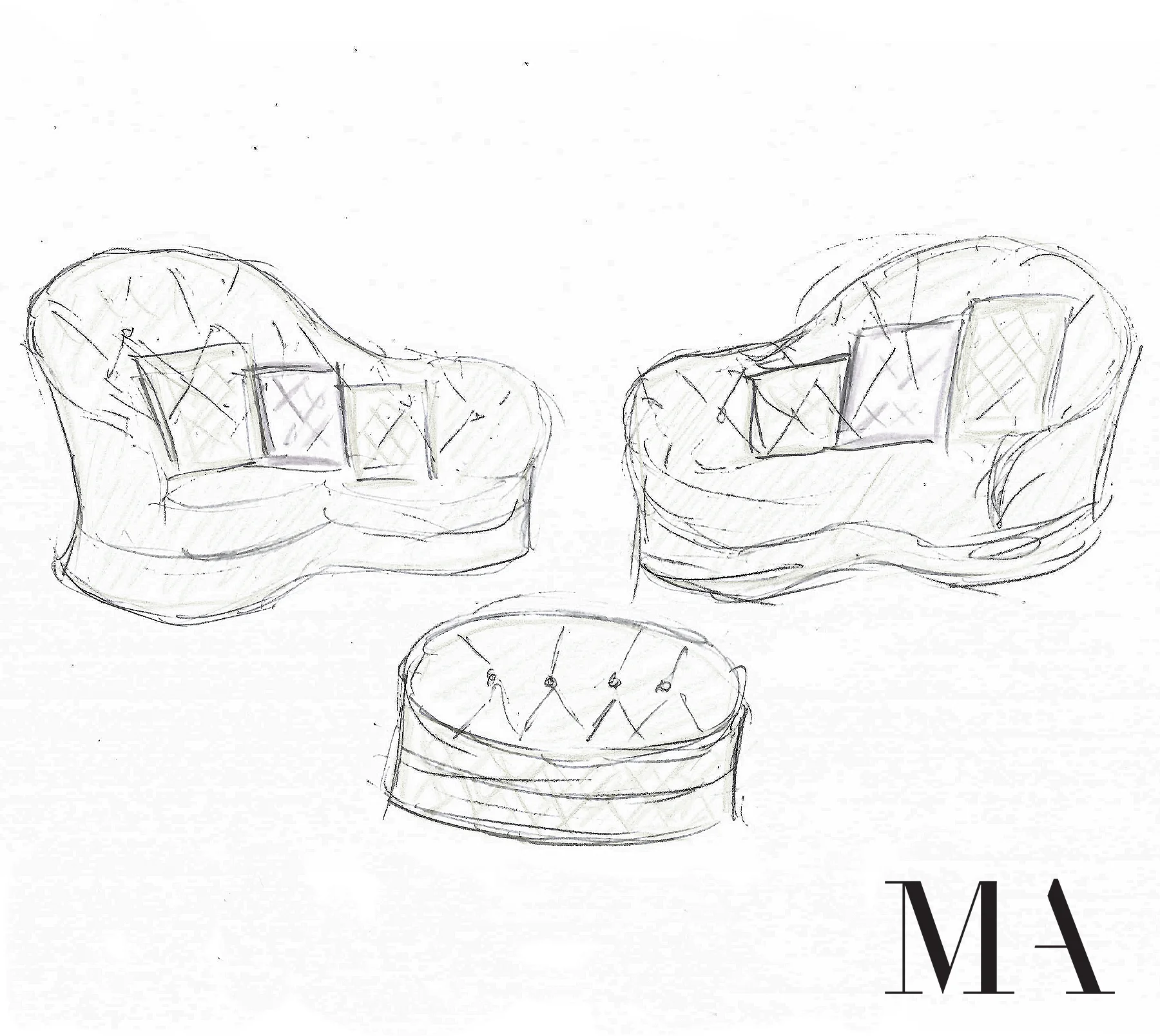 Designer Lounge Design Sketch