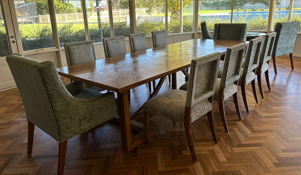 Parquetry Dining Table by Luxury Interior Designer and Furniture Manufacturer, Mark Alexander