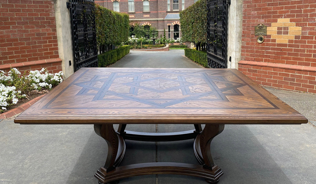 Parquetry Dining Table by Luxury Interior Designer and Furniture Manufacturer, Mark Alexander