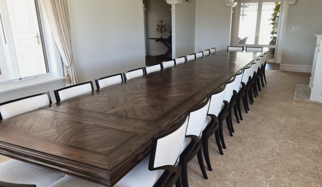 Parquetry Dining Table by Luxury Interior Designer and Furniture Manufacturer, Mark Alexander