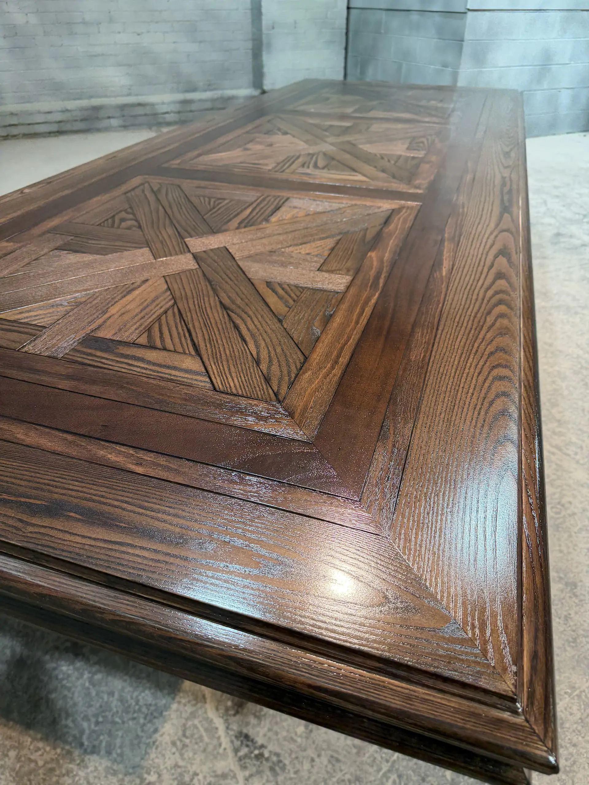 Bespoke French Parquetry Dining Table by Luxury Interior Designer, Furniture Designer and Manufacturer, Mark Alexander