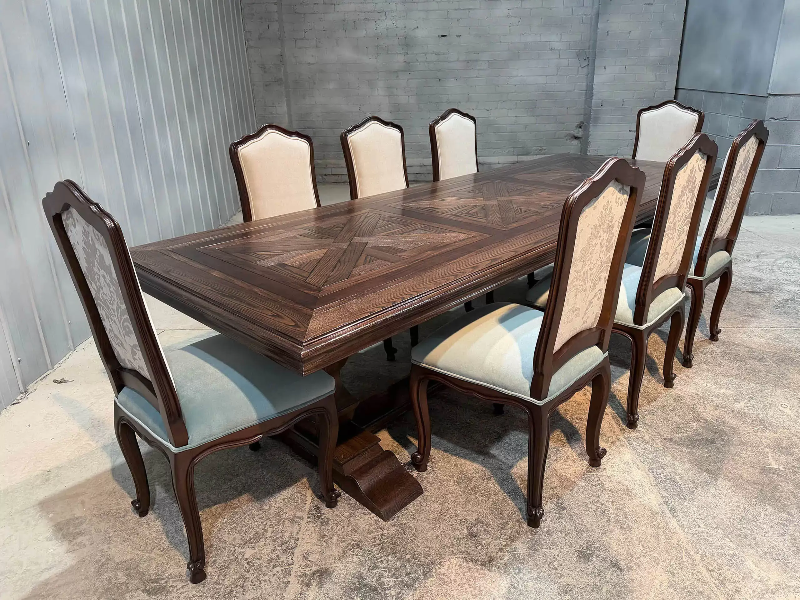 Bespoke French Parquetry Dining Table by Luxury Interior Designer, Furniture Designer and Manufacturer, Mark Alexander