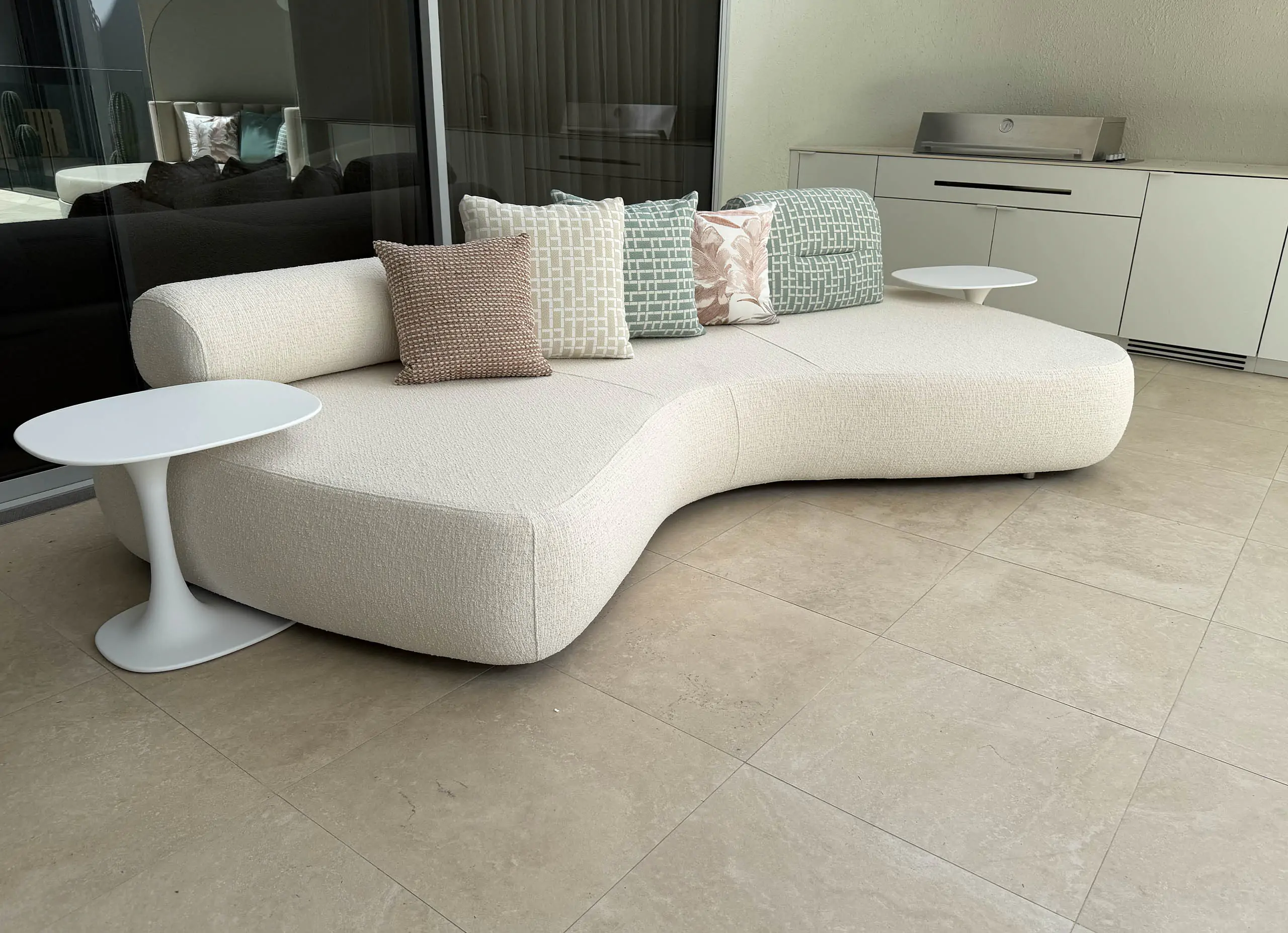 Mid Century Outdoor Sofa by Luxury Interior Designer and Furniture Manufacturer, Mark Alexander