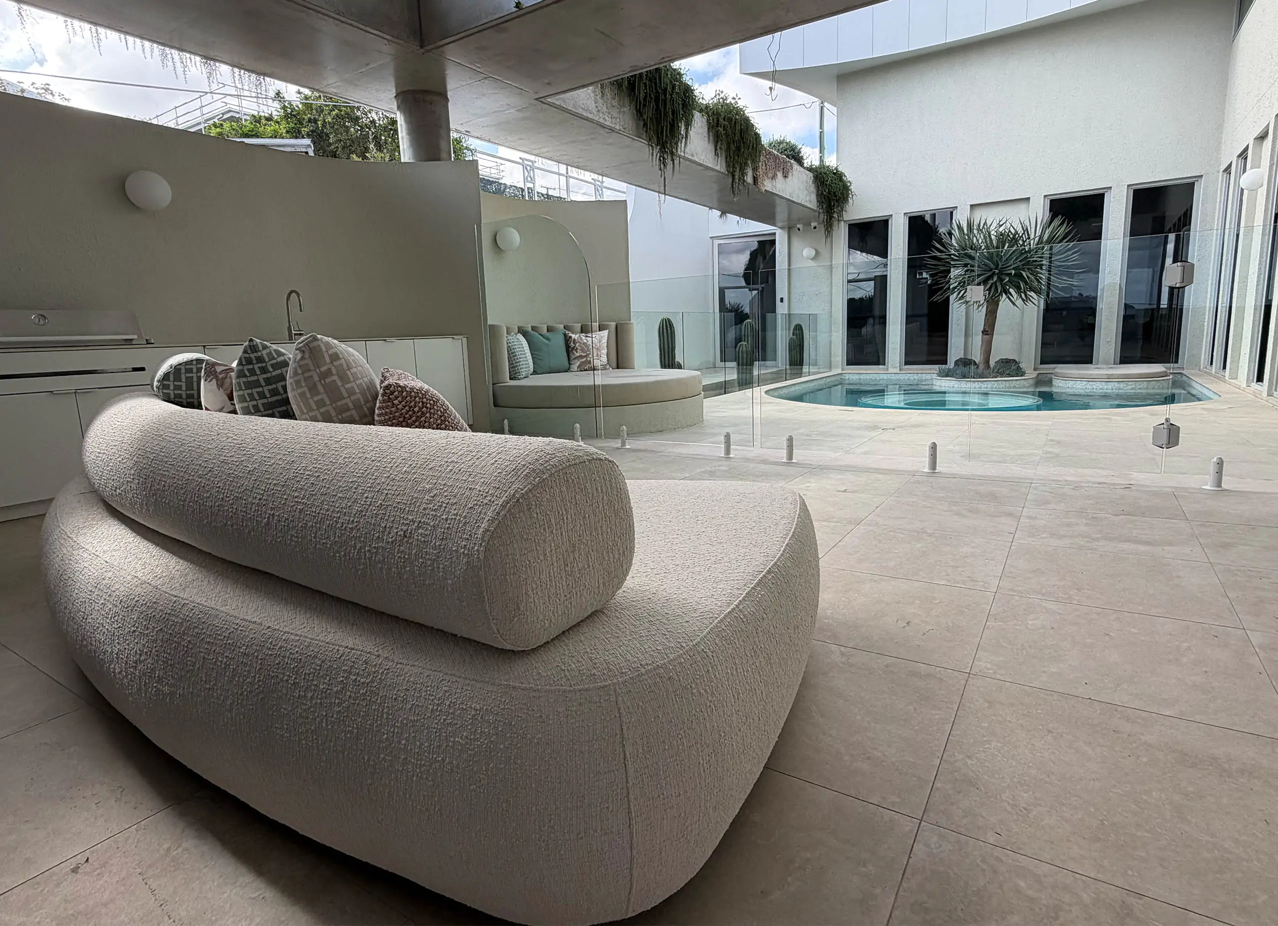 Mid Century Outdoor Sofa by Luxury Interior Designer and Furniture Manufacturer, Mark Alexander