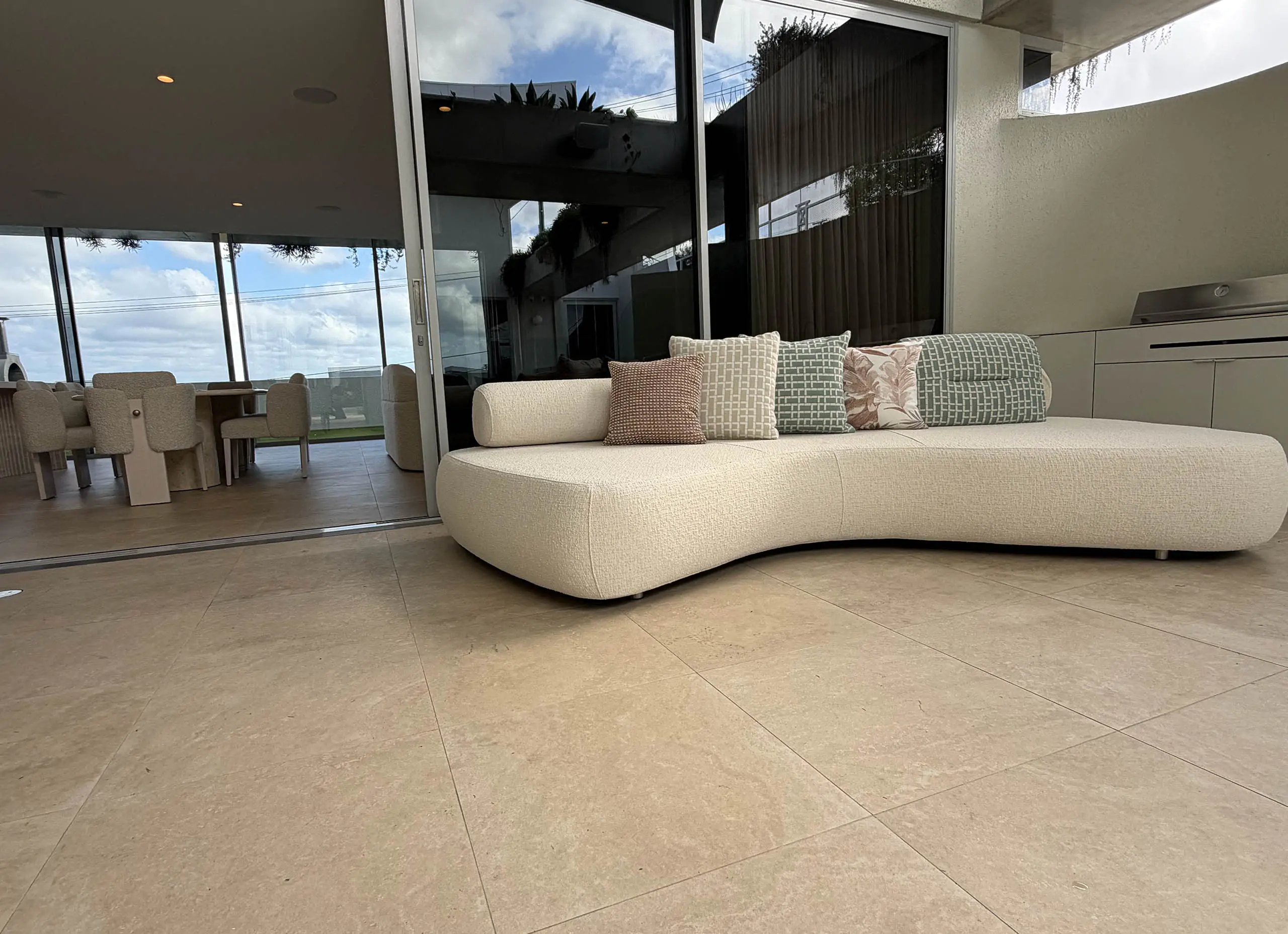 Mid Century Outdoor Sofa by Luxury Interior Designer and Furniture Manufacturer, Mark Alexander