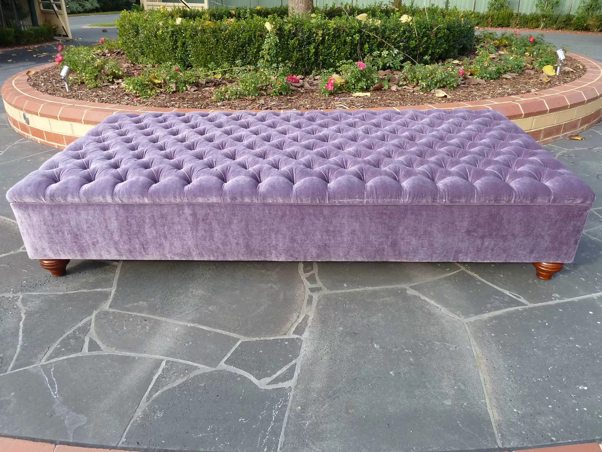 Diamond Buttoned Ottoman by Luxury Interior Designer and Furniture Manufacturer, Mark Alexander